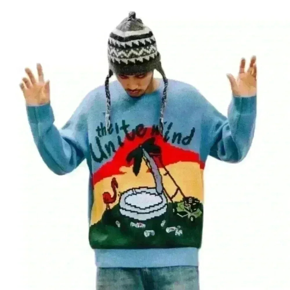 Unique Japanese The Unite‎ Mind Sz M Knit Sweater Skater Street Wear